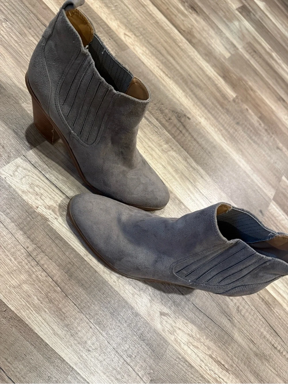 Suede Ankle Boots in Gray